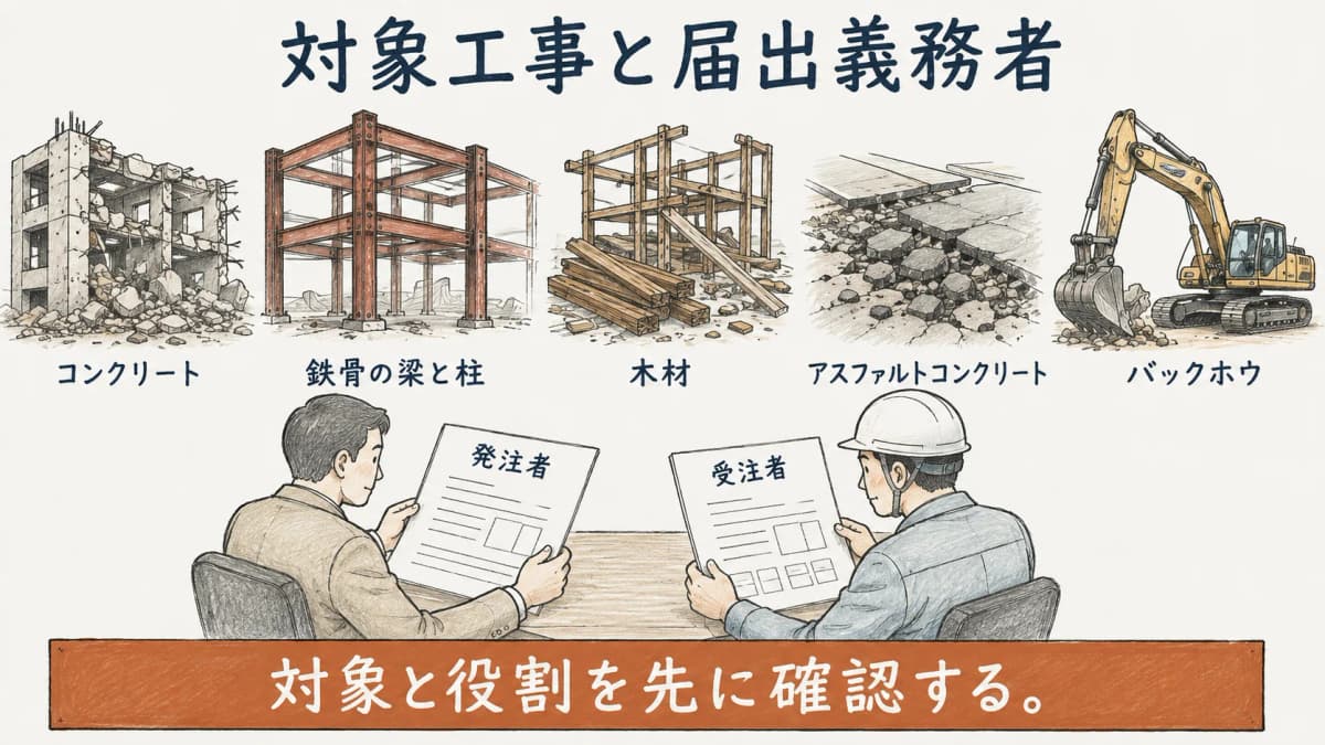 建設リサイクル法の届出と役割を整理する図解