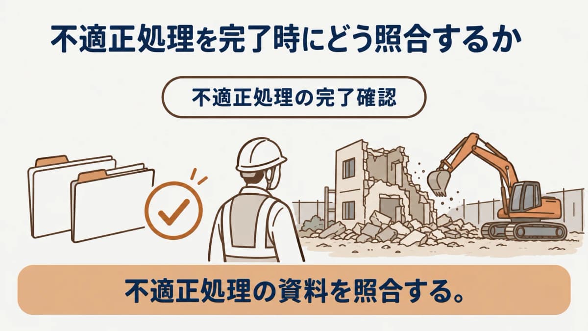変更記録と完了資料の保管先をつなぐ解体工事の確認図