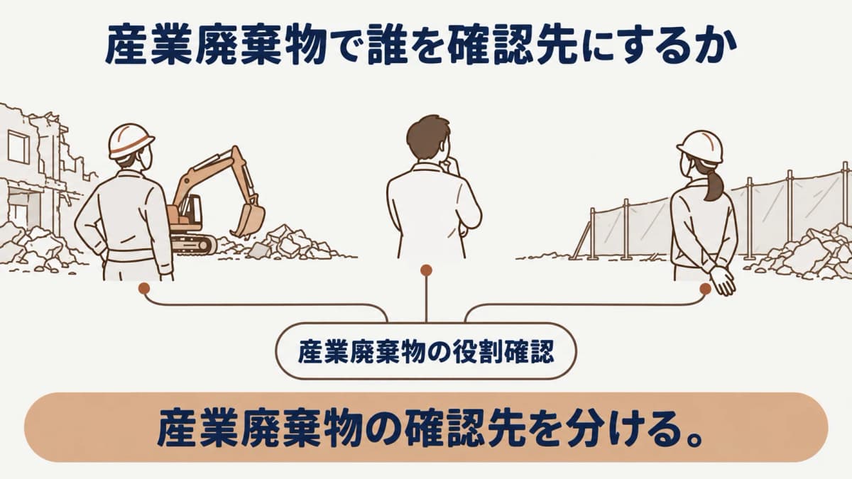 解体範囲表と分別対象を照らして確認する発注前の資料図