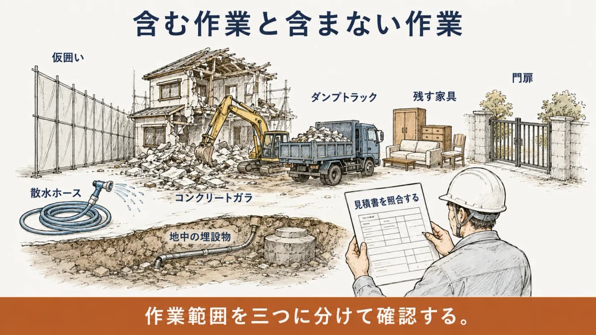含む作業と含まない作業を分ける図解