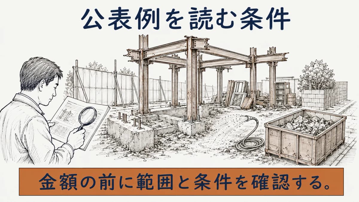 公表例を読む条件を示す図解