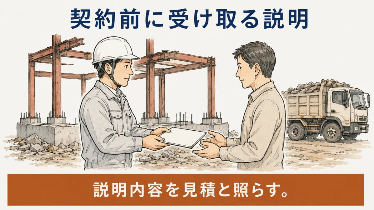 契約前に受け取る分別解体等の説明を示す図