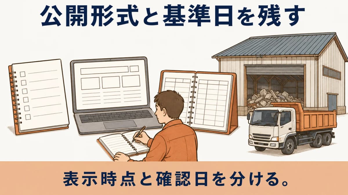 公開形式と基準日が異なる登録簿を記録する図