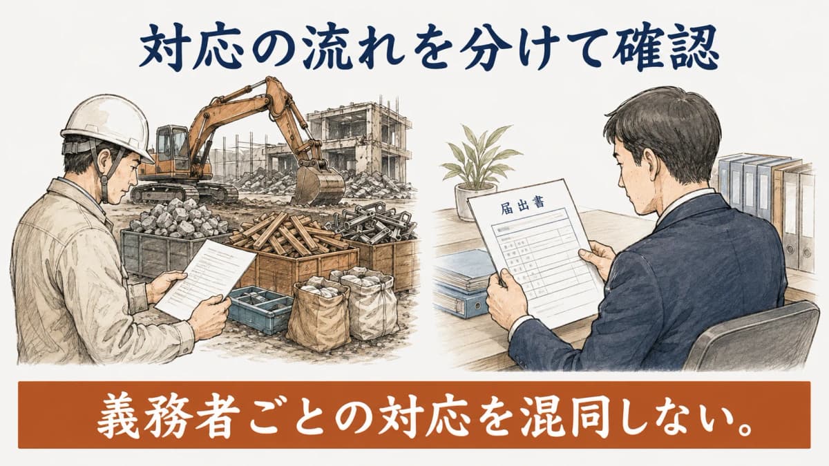制度ごとに異なる対応の流れを分けて確認する図解